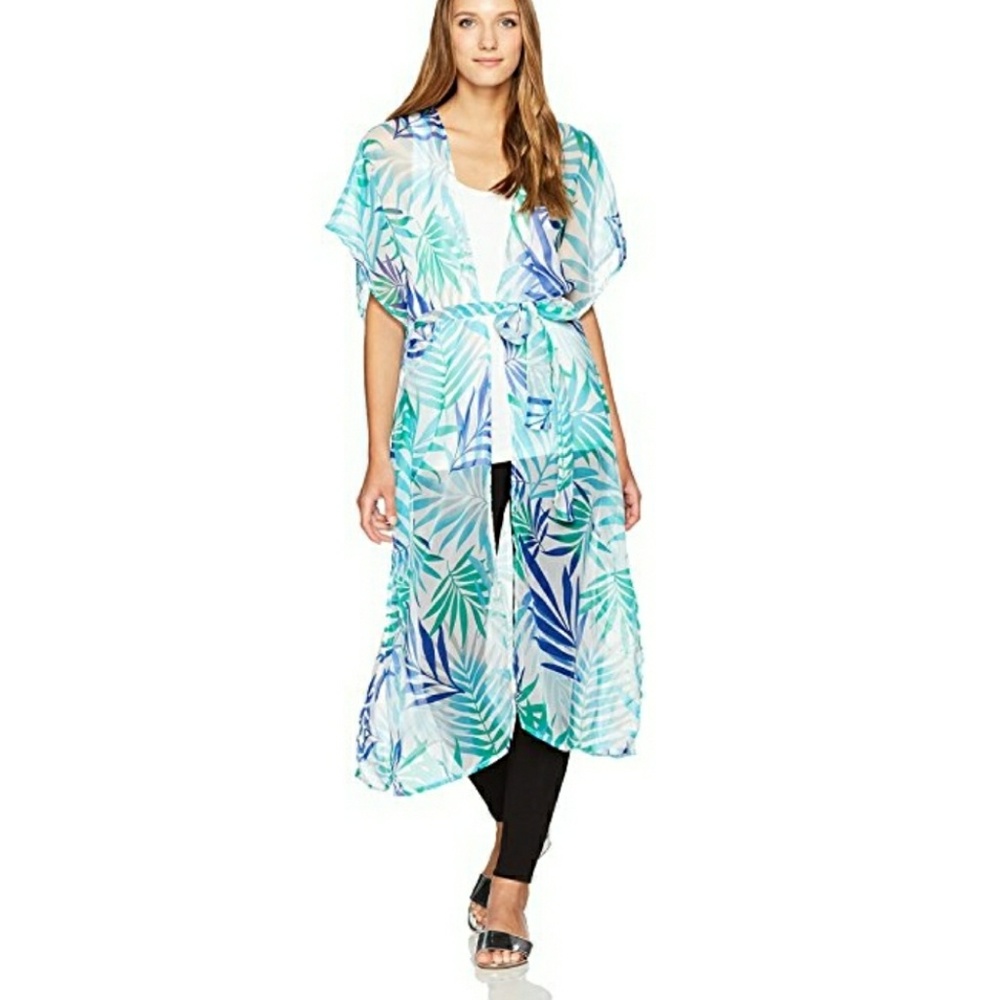 Pretty palm print kimono